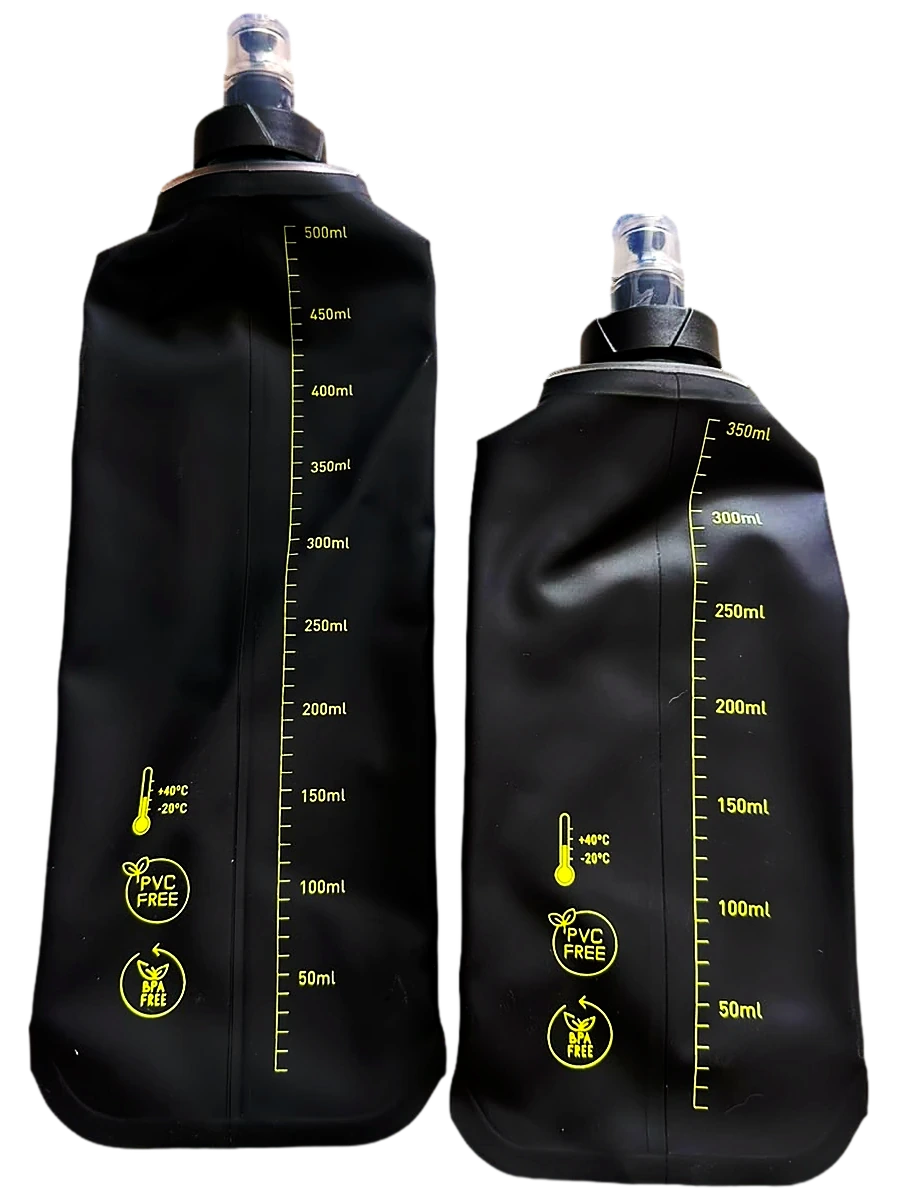 Ánforas de TPU Rivalis grafito de 500 ml y 350 ml con escala graduada, sellos libre de PVC y BPA e indicador de temperatura